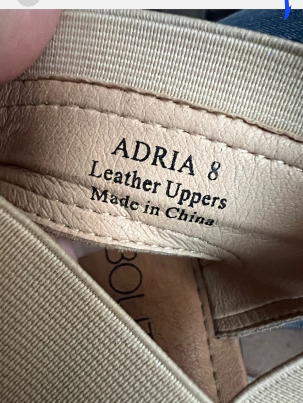 ADRIA Beige & GOLD ELASTIC Cross-Strap W Gold Shimmer Leatbrr Strap.  8 - Picture 6 of 6